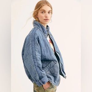 NWT Free People | Dolman Quilt Jacket Blue